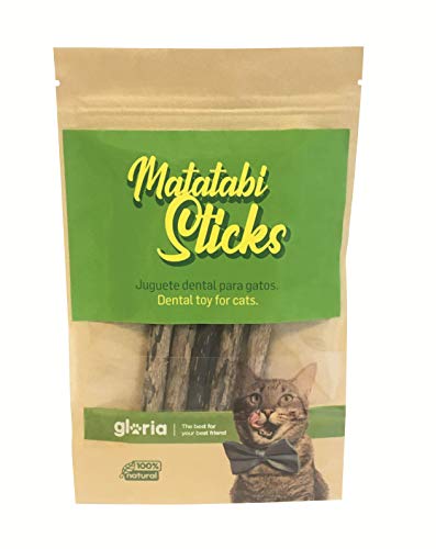 Gloria - Palitos de Madera de Matatabi - Accesorio de Gato - Bolsa 5 Palitos para Roer - Limpieza Dental Gatos - Matatabi Sticks para Limpieza Dental - Juguete de Morder para Gatos