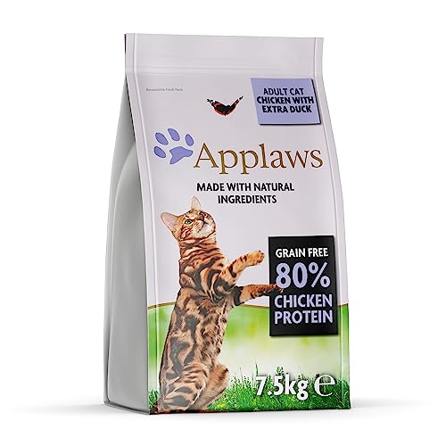 Applaws Comida Seca Completa Natural de Pollo con Extra de Pato para Gatos Adultos - Bolsa Resellable de 7.5 kg
