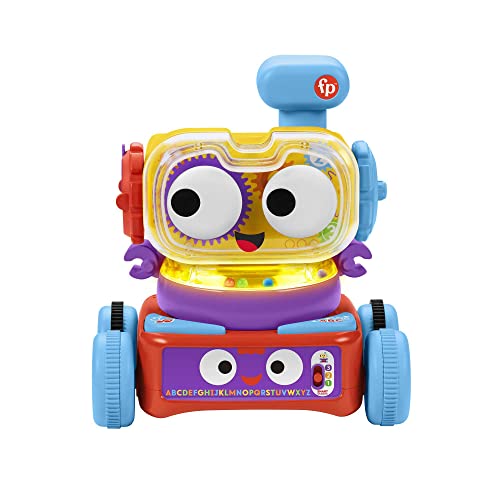 Fisher-Price Tito Robotito, Robot Aprendizaje 4 en 1, juguete interactivo con luces y sonidos, regalo para bebés +6 meses (Mattel HCK45)