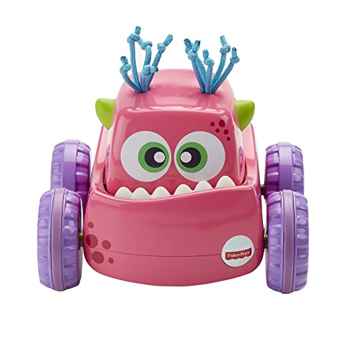 Fisher-Price DRG14 Press-N-Go Monster Truck Pink, Push and Go Crawling Toy, Suitable for 1 Year Old